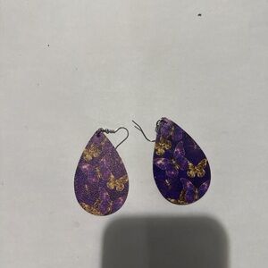 Purple Butterfly Earrings
